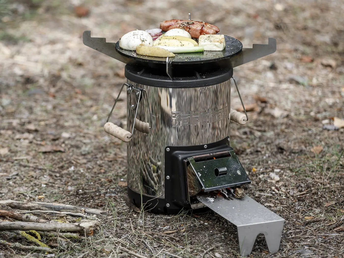 Petromax Grillplaat en kookruis voor de Rocket Stove